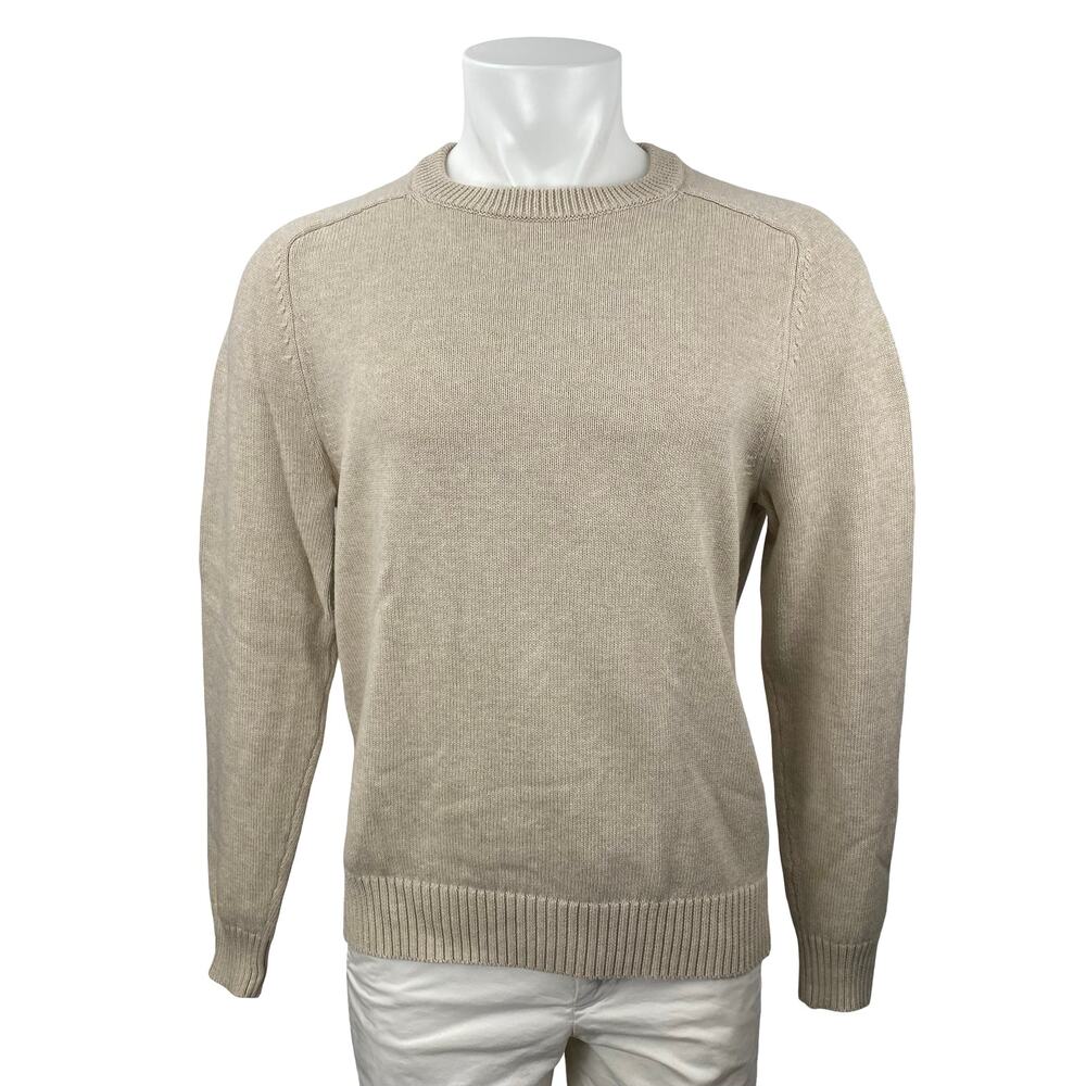 J.Crew Men's Beige Long Sleeve Crew Neck Knit Sweatshirt Sweater Top Size M